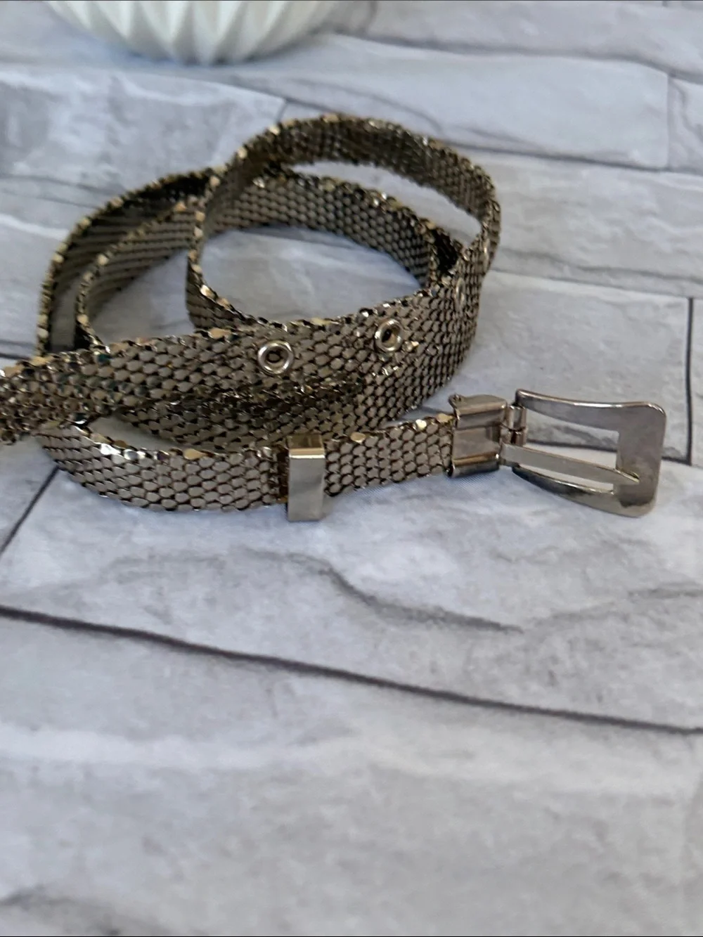 Dainty snake mesh belt size large